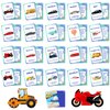 46PCS Transports Cognition Flash Cards for Kids,Cognitive Flash Cards for Cars Truck Vehicle Airplane, Waterproof Learning Flashcards for 3+ Years