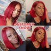 Wiggins Hair Red Bob Wig Human Hair Straight Lace Front Wigs Human Hair Red Bob Wig Human Hair 13x1 T Part Middle Part Straight Red Wigs For Black Women Glueless Wigs Human Hair Pre-Plucked 12 Inch