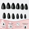 LoveOurHome 240pc Almond Press on Nails Short Fake Nails Black Glue on Nails Short Almond Nails Press ons Acrylic Nail Full Cover Artificial Fingernail XS Stiletto False Nail with Adhesive Tabs