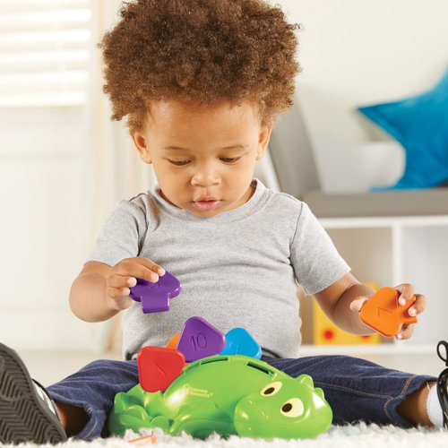 Learning Resources Steggy The Fine Motor Dino - 11 Pieces, Ages 18+ Months Toddler Learning Toys, Fine Motor and Sensory Toy, Toddler Montessori Toys, Dino Toys, Preschool Toys