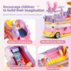 Bunny Camper Van Building Set for Girls 6-12 Compatible with Lego Friends Sets for Girls 8-12 Bus Vehicle Toy Compatible with Legos for Girls Age 8-12 Fun Gift for Boys, Girls, and Kids Ages 6+