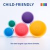 BLUE GINKGO Silicone Stacking Cups - Nesting Cups and Silicone Stacking Toy - Open Ended Montessori Toddler and Baby Stacking Cups - Neutral Baby Toys (5 Cups - Pastel)