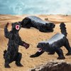 BRETOYIN Honey Badger Figurines 3PCS Wild Animal Figures Model Cake Topper Decoration Toys Set Collection for Kids 5 6 7 8 Years Old
