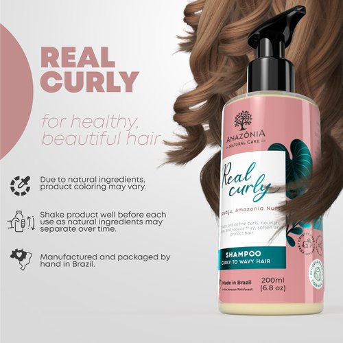 All Natural Shampoo Curly Hair with Capuacu & Amazonia Nuts for Women & Men - Soft & Defined Curls Shampoo for Curly Hair -Paraben & Sulfate Free Shampoo for Curls 6.8oz
