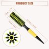 VOCOSTE Round Hair Brush, Hair Brushes for Women, Nylon Bristle Pins Round Brush, Styling Hair Brush for Wet, Dry, Wig, Straight Hair, Yellow, 10.04"x1.77"