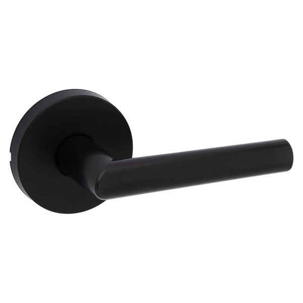 Kwikset Milan Interior Passage Door Handle, Lever For Closet and Hallway Doors, Reversible Non-Locking Handle Lever, Matte Black