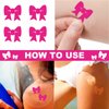 JarThenaAMCS 500Pcs Bow Tanning Sunbathing Stickers 1 Inch Hot Pink Self Adhesive Body Tanning Decals for Summer Beach Outdoor Indoor Salon Party Supplies