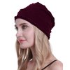 osvyo Chemo Headwear Turban Cap for Women - Cancer Beanie Hair Loss Sealed Packaging Wine