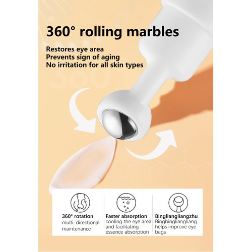 Snail Peptide Eye Cream for Dark Circles, Puffiness and Wrinkle, Snail Mucin & Nicotinamide, Moisturizing, Hydrating, Firming, Massage Ball, 17ml