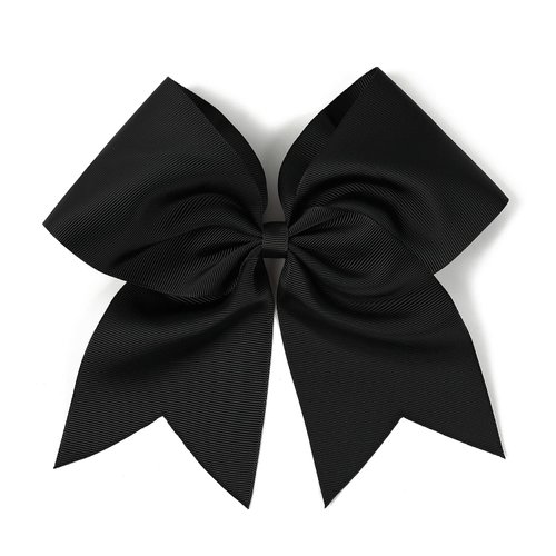 AMYDECOR 7 Inch Jumbo Solid Color Bows with Alligator Hair Clips For Girls and Women (Black)