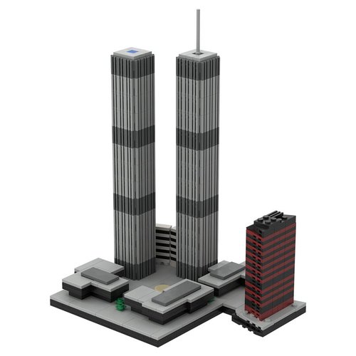 KAROYD Architecture 1/2000 World Trade Center (1973-2001) Building Kit, Micro Archit Series Building Set (982PCS), 20S13PEY6531K310JXK156