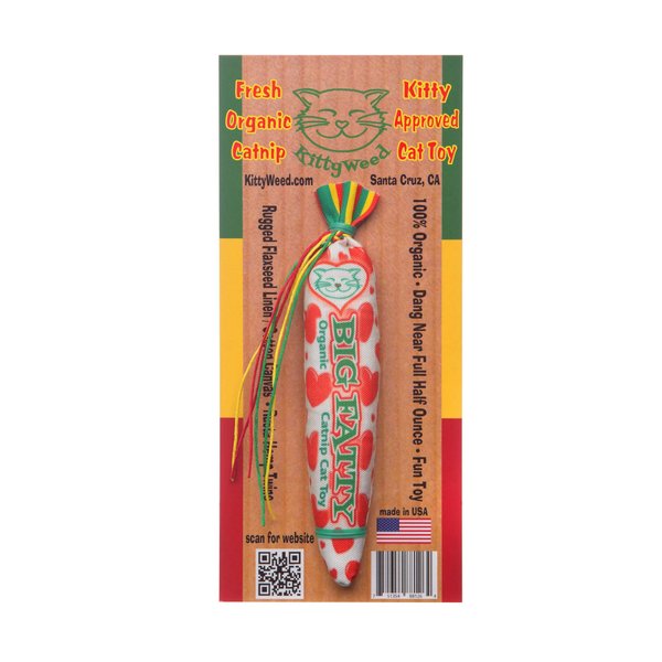 KittyWeed Big Fatty Catnip Toy - Cat & Kitten Handmade Catnip Toys | Organic, Kosher & Super Potent Catnip - Heart Edition