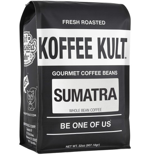 Koffee Kult Sumatra Coffee Beans Dark Roast - Indonesian Fresh Roasted Coffee Beans (Whole Bean, 32oz)
