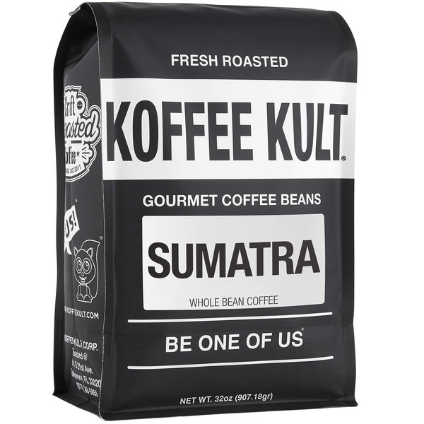Koffee Kult Sumatra Coffee Beans Dark Roast - Indonesian Fresh Roasted Coffee Beans (Whole Bean, 32oz)