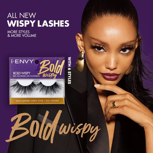 i-ENVY 2 Pairs False Eyelashes Bold and Wispy Styles, Full Volume Human Hair Lashes (03)
