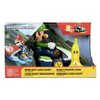 Super Mario Spin Out Mariokart Luigi Racer Vehicle with 360 Spins, Wind Up and Go! Includes One 2.5” Luigi Action Figure