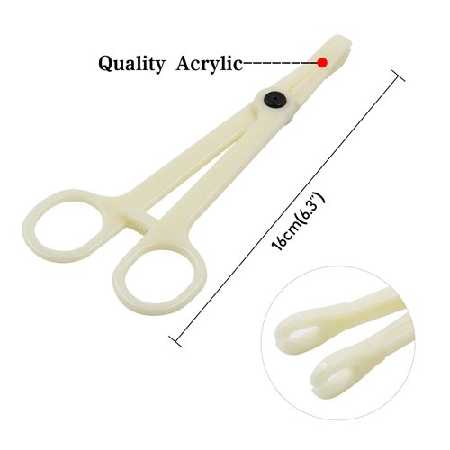 Disposable Piercing Clamps - Combofix 10Pcs Disposable Piercing Forceps Clamp Slotted Navel Forceps Round Open Piercing Plier Tattoo Piercing Tools Piercing Supplies(Type-2)