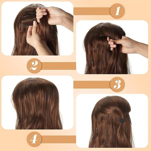 Hair Bun Invisible False Hair Clip Hair Base Bump Fluffy Hair Pad Styling Insert Tool Volume Fluffy Styling Increased Hair Pad Hiar Styling Accessories for Women Girls Hair Accessories (Light Brown)