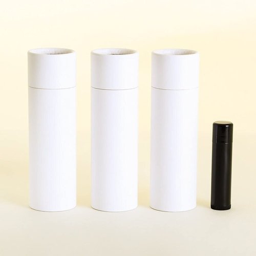 2.5 OZ White Kraft Paperboard Deodorant/Cosmetic/Lotion/Lip Balm Tubes (100)