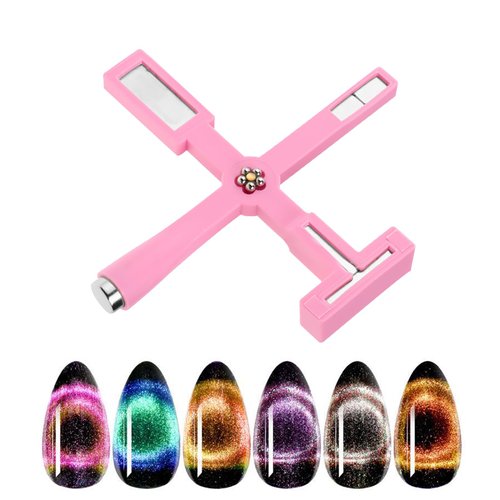Qianyu Nail Magnet 5 in 1 Multi Function Manicure Cat Magnet Eye Pen with Silicone Protective Case Manicare Magnet Stick Nail Art Design Tools for DIY Nail Salon Studio Home