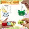 XIPEGPA 50 PCS Mini Animal Plush Toys Set Cute Small Animal Stuffed Toy Keychain for Party Favors Keychain Ornament for Goody Bag Easter Egg Stuffers Carnival Birthday Party Classroom Prizes