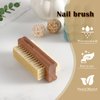 DEBETOOL Acacia Wood Firm Nail Brush,2 Pack Wooden Nail Scrub Brush for Fingernail cleaning,Natural two Side Nail Scrub Brush