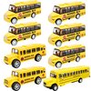 8 Pcs School Bus Toy Pull Back School Bus Yellow School Bus for Boys Girls Kids Birthday Gifts Classroom Rewards, 3 Style
