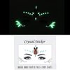 3Pcs Christmas Face Jewels Tattoo Eyes Gems, Glow in the Dark Christmas Luminous Face Gems Santa Elk Tree Fluorescent Crystals Face Stickers Jewels Temporary Tattoos for Girls and Women