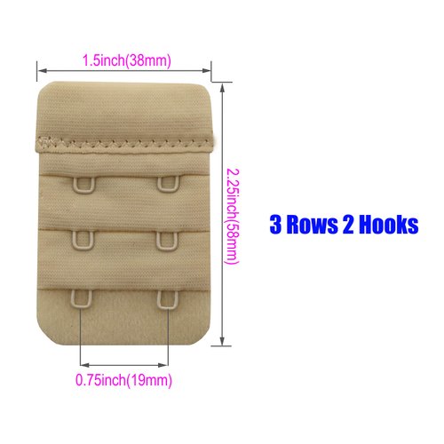 Tamlien Women Bra Extender 2 Hook,Soft Comfortable Bra Strap Extensions - 6 pcs Pack (Beige/Black)