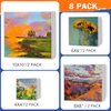 Stretched Canvases for Painting, 8PCS Multi Pack Square Canvas 4×4”, 6×6”, 8×8”, 10×10”(2 of Each), Acid-Free Wood Frame Blank Canvas, Art Canvas Pre Primed for Acrylic, Oil Painting, Tempera.