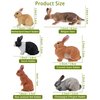 Toymany 12PCS Bunny Figures Toys for Kids, Easter Rabbit Figures Farm Animal Toy for Cake Toppers Party Favors for Toddlers