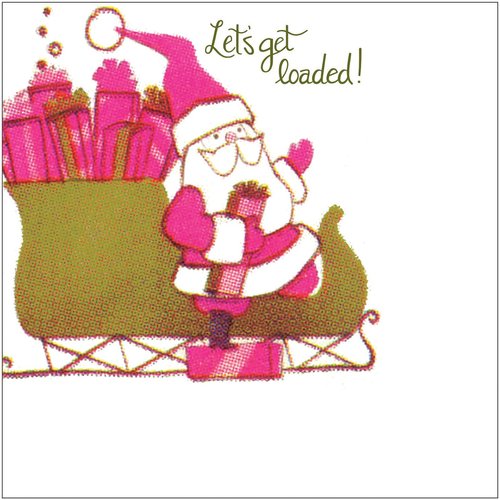 Creative Converting Elise 24 Count 3 Ply Archives 1971 Let's Get Loaded Beverage Napkins, Red/White