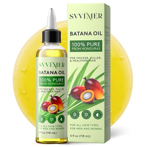 Svvimer Batana Oil for Hair Growth - Dr. Sebi 100％ Pure & Raw Batana Oil from Honduras - Organic & Natural - Promotes Hair Thickness for Men Women 4 Fl Oz (Pack of 1)