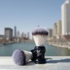 Menesia Shaving Brush for Men, Black handle Shave Brush,Mens Shaving Cream & Soap Brush (skull)