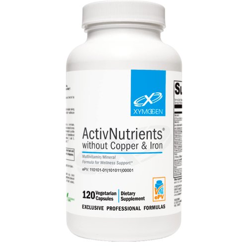 XYMOGEN ActivNutrients Without Copper & Iron - Multimineral Multivitamin for Men + Women with Folate, B12, Zinc and Vitamin C, Beta Carotene, Selenium Supplement - Daily Multivitamin (120 Capsules)