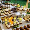 18pcs Gold Glitter Tools Dessert Cupcake Topper Power Electrician Lineman Theme Decor Supplies Boy Man Happy Birthday Party Decorations