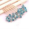 Netual Women Flower Headwear Rhinestone Inlaid Flower Hair Comb for Thick Hair Hairpin Barrette Accessory Blue