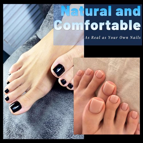 Lifextol 240pc Soft Gel X Toe Nail Tips Short Fake Toenail Tips Square Fake Toe Nail Tips for Toes Press on Toenails, Clear False Toe Nail Press ons, 12 Sizes French Artificial Toe Tips Acrylic Nails