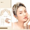 Sureio 12 Pieces Halloween Greek Goddess Costume Accessories Set Golden Leaves Bridal Hair Headband Hair Comb Coil Upper Crown Armband Dangle Earrings Bridal Headpiece for Wedding Party Accessories