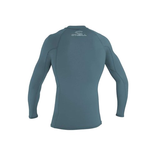 O'NEILL Men's Basic Skins 50+ Long Sleeve Rash Guard, Dusty Blue, L