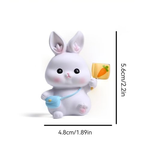 Houhil,Cute Mini Rabbit Ornament,Rabbit Doll Figurine, Resin Art Desktop Bookshelf Decoration for Living Room entryway Table, Dining Table, Office Bookshelf.