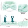 Atoden Spa Headband and Wristband Set Skincare Headband Makeup Headband Bowknot Snail Headbands Wrist Bands for Washing Face Cute Animal Face Wash Headband for Women Girls (Green)
