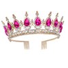 Pink Tiara Crown for Women Crystal Queen Crowns Princess Tiaras with Comb Royal Crown for Wedding, Christmas, Halloween, Birthda, party, Prom, Anniversaries