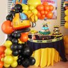 Construction Party Balloon Garland Kit, Construction Birthday Party Supplies Orange Black Yellow Balloon Garland with Truck Foil Balloon for Construction Quarantine Party Decorations