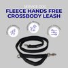 ActiveDogs Luxury Fleece Crossbody Dog Leash 6.5ft - Comfortable Hands Free Dog Leash with Adjustable Length, Durable Black Nylon & Built-in Handle - Wearable No Hands Dog Leash, Black