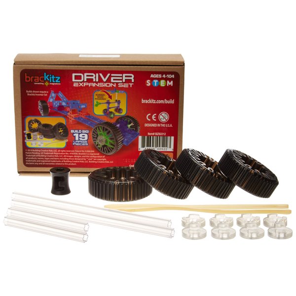 Brackitz Driver Parts Expansion Set: Kids Vehicle Building Toys | STEM Educational Construction Set | Ages 4 and Up | 19 Pc Set