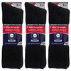6 Pairs of Extra Wide Diabetic Socks, Mid/Over the Calf Medical Swollen Feet Socks (Black)