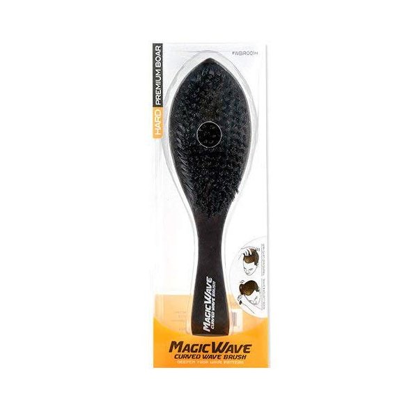Black Ice Magic Wave Curved Wave Brush Hard Premium Boar