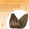 Full Shine Tape in Hair Extensions Human Hair 18 Inch Tape in Brown Hair Extensions Color 4/24/4 50 Gram 20 Pcs Balayage Tape in Extensions invisible Tape in Human Hair Extensions Remy Human Hair