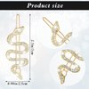 2PCS Snake Hair Clip Sparkly Rhinestones Snake Hair Pins, Alloy Crystal Snake Hair Party Snake Headband and Headpiece Accessories Headdress for Women Girls (Gold)